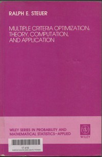 Multiple criteria optimization : theory, computation, and application