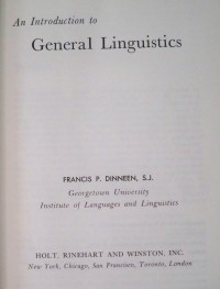 An Introduction to general linguistics