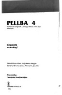 PELLBA 4 (Pertemuan Linguistik Lembaga Bahasa Atma Jaya: Empat): linguistik neurologi